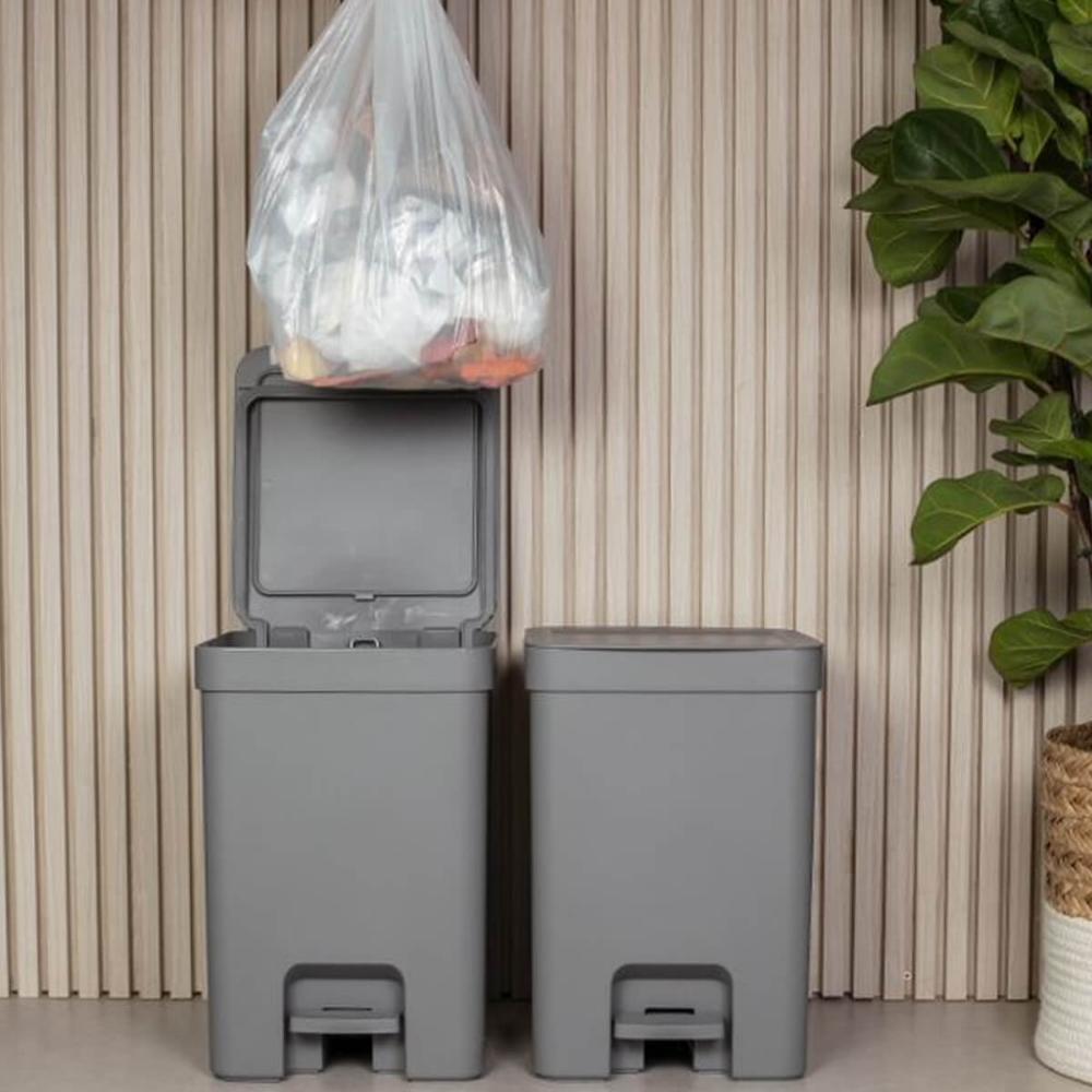 Lixeira de Pedal OU Cesto de Lixo para Cozinha Escritório Linha Trium 12 Litros Chumbo