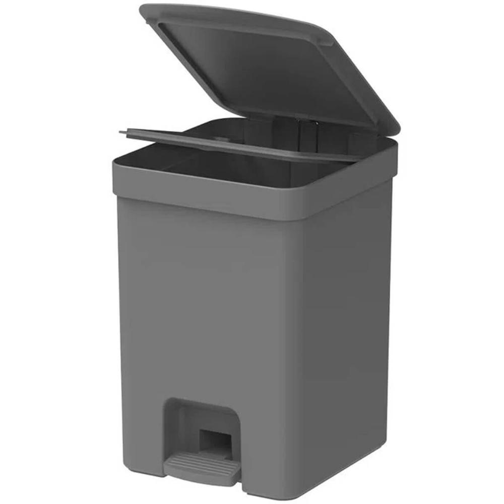 Lixeira de Pedal OU Cesto de Lixo para Cozinha Escritório Linha Trium 12 Litros Chumbo