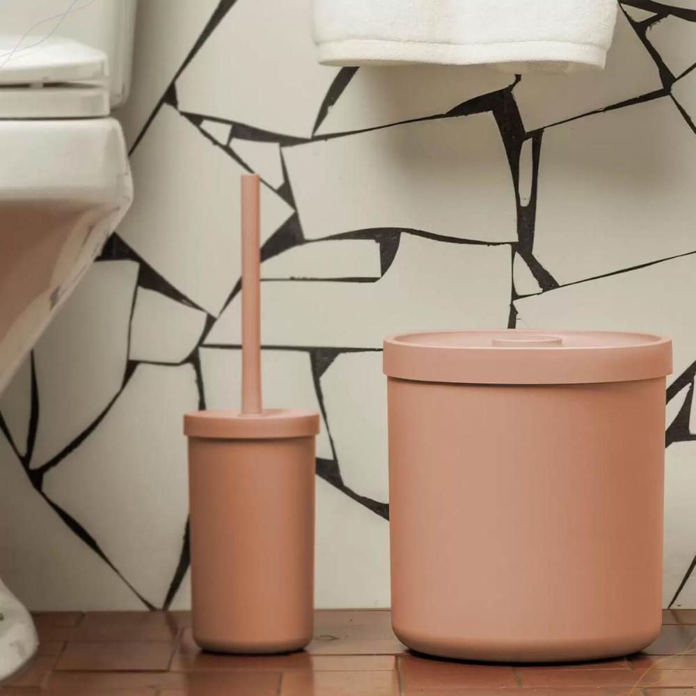 Lixeira para Banheiro Bold 6 Litros Pequena Cozinha Escritório Laranja Minério Ou