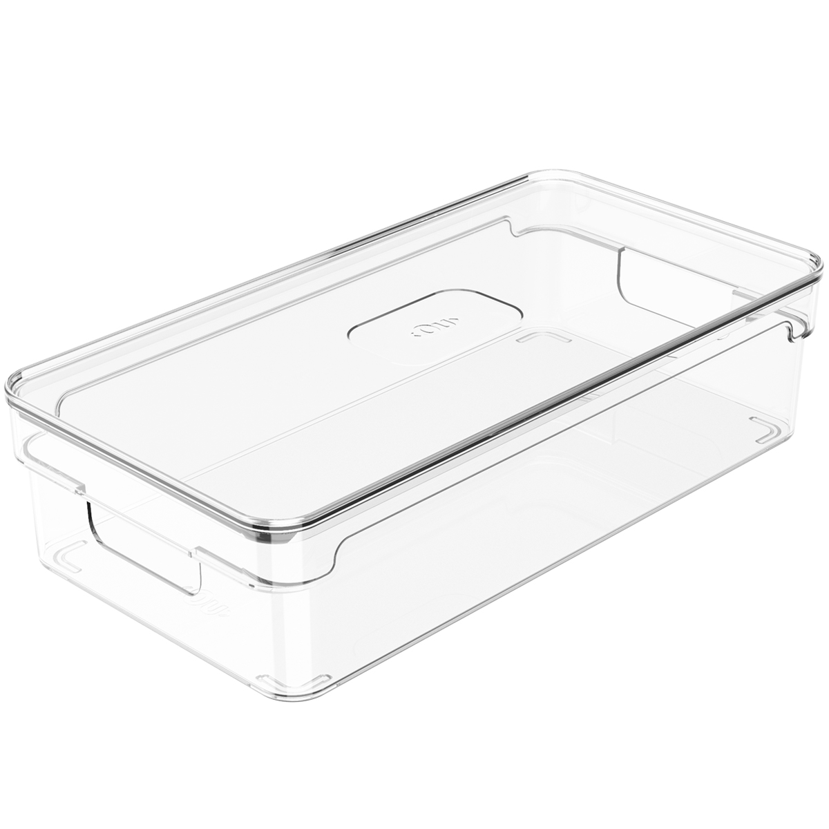 Organizador De Armário Com Tampa 30x15x7cm Caixa Organizadora Transparente Empilhável Clear OU