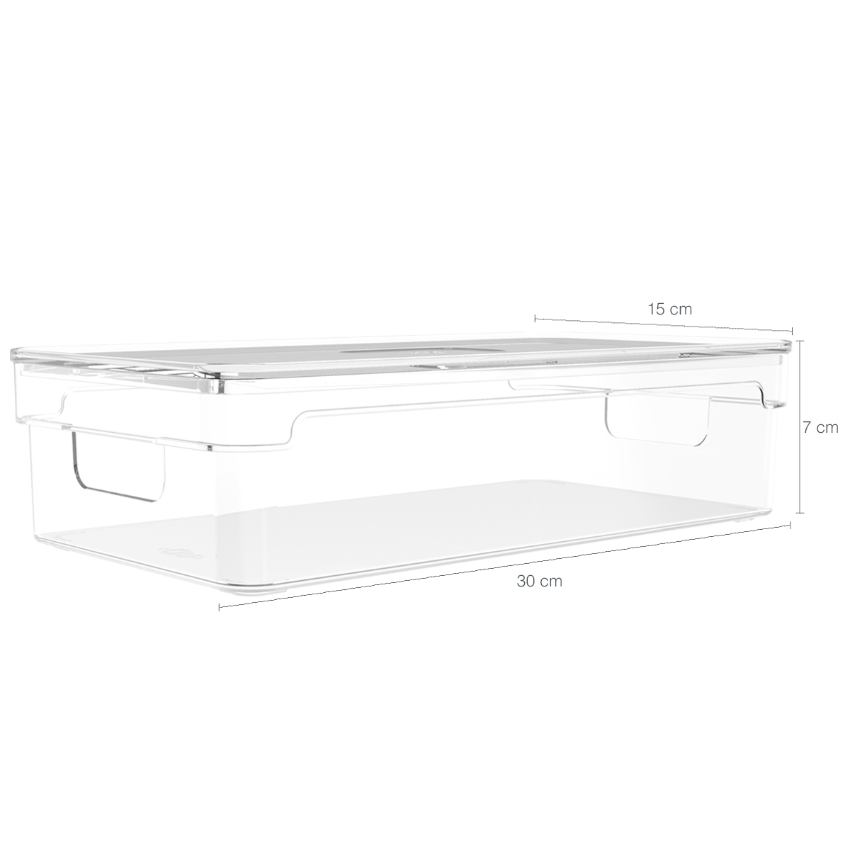 Organizador De Armário Com Tampa 30x15x7cm Caixa Organizadora Transparente Empilhável Clear OU