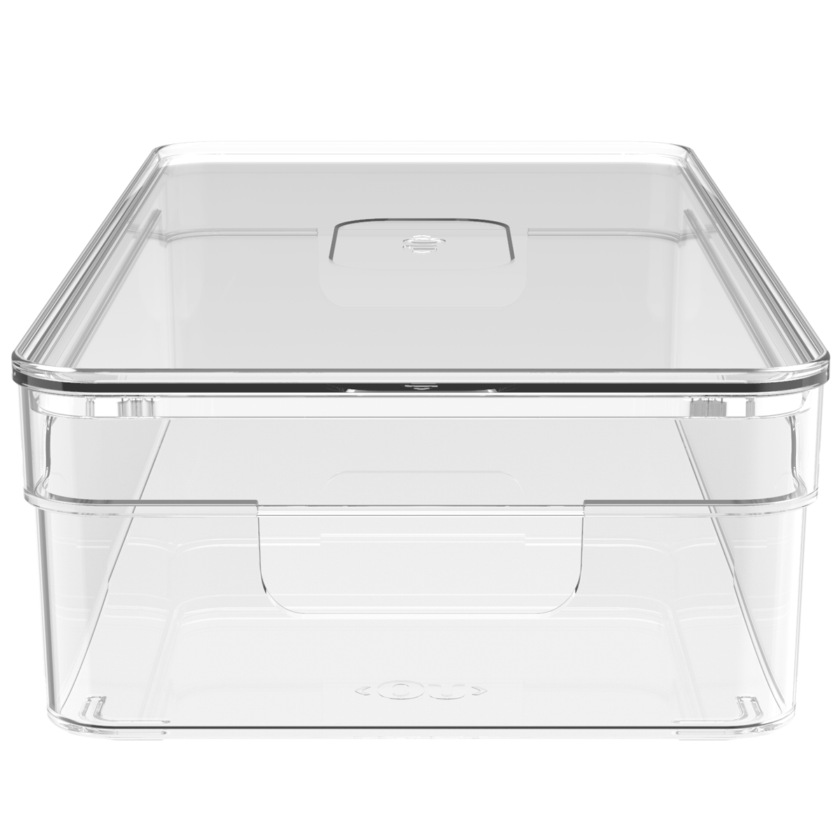 Organizador De Armário Com Tampa 30x15x7cm Caixa Organizadora Transparente Empilhável Clear OU