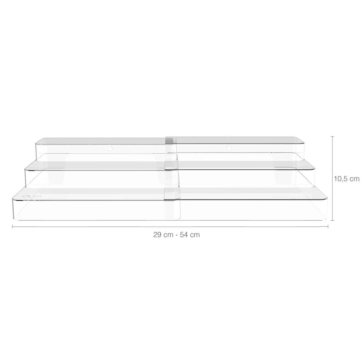 Organizador De Armário Extensível 3 Níveis Display Expositor Escada Transparente Clear OU