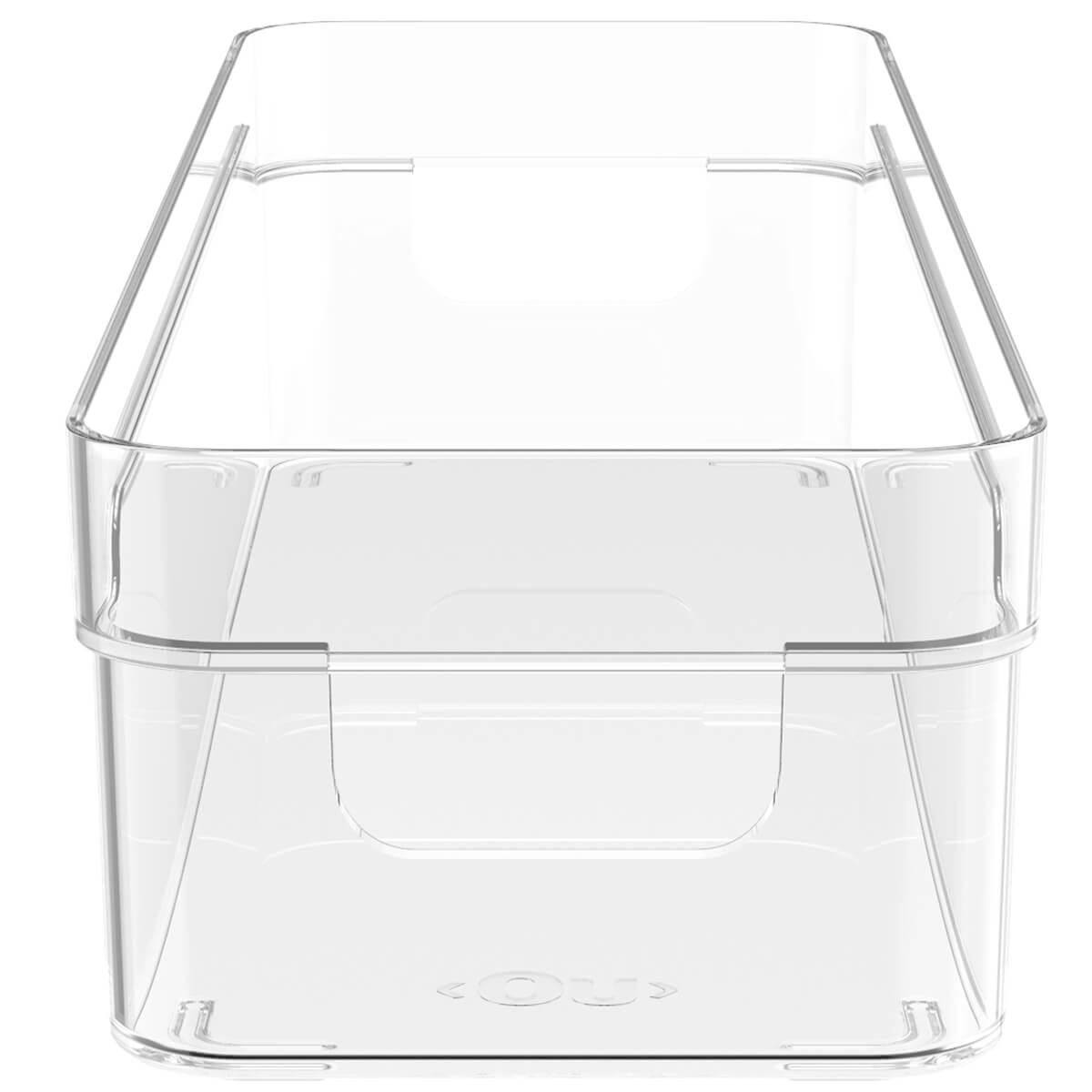 Organizador De Armário Gaveta Geladeira 30x10x7cm Caixa Organizadora Retangular Clear OU