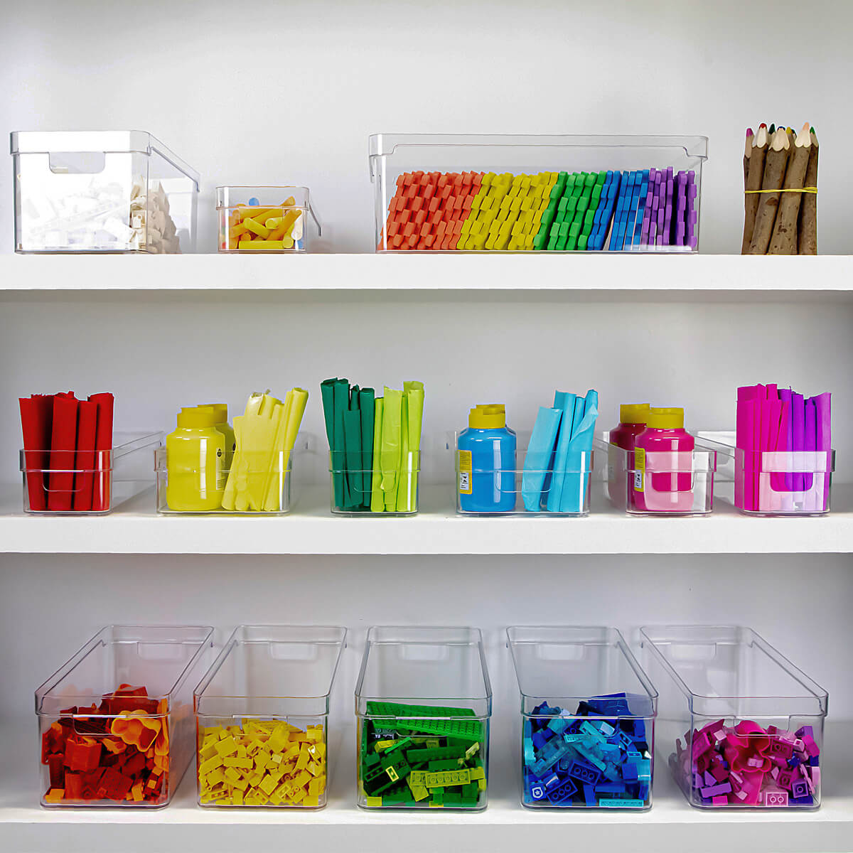 Organizador De Armário Gaveta Geladeira 30x10x7cm Caixa Organizadora Retangular Clear OU