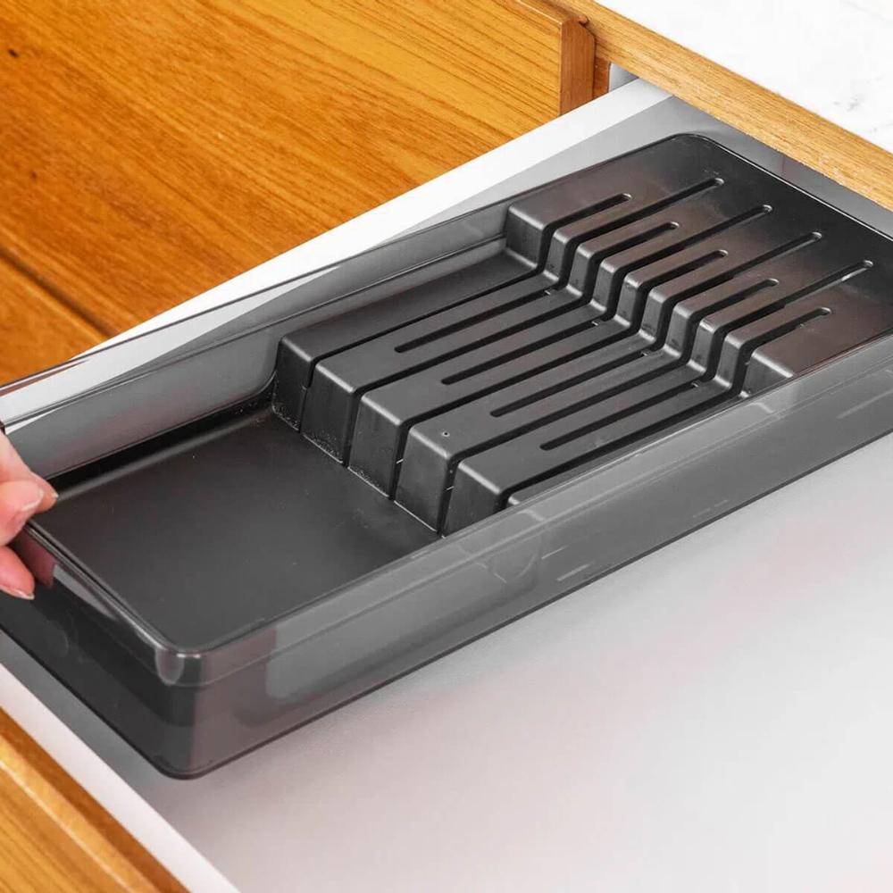 Organizador Divisor 9 Facas para Gaveta Clear Compartimento Grandes e Pequenas Ou Preto