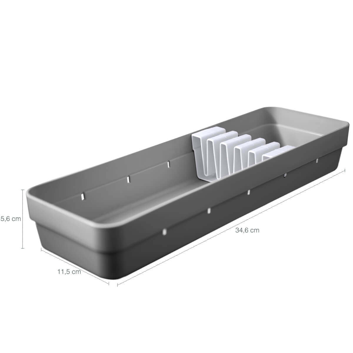 Organizador Porta Talheres Extensível e Organizador de Facas Cozinha Gaveta Chumbo OU.
