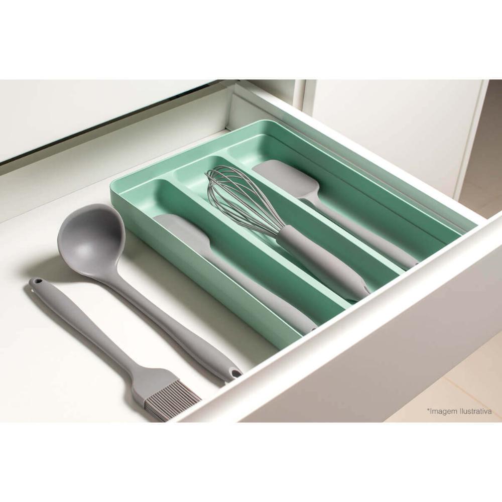 Organizador Suporte Multiuso De Gavetas Logic Para Talheres Chumbo