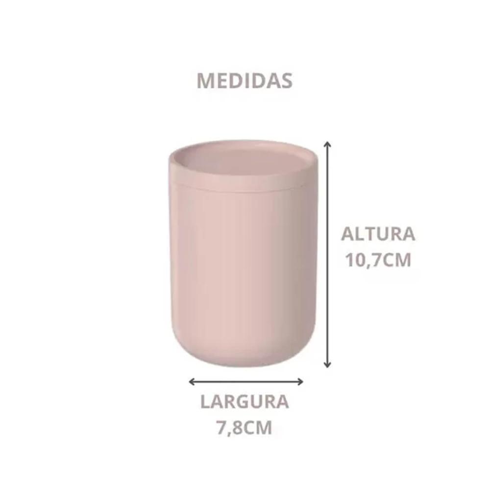 Organizador de Algodão Pote Porta Cotonete Bold Ou Rosa Duna Bancada de Banheiro Organize