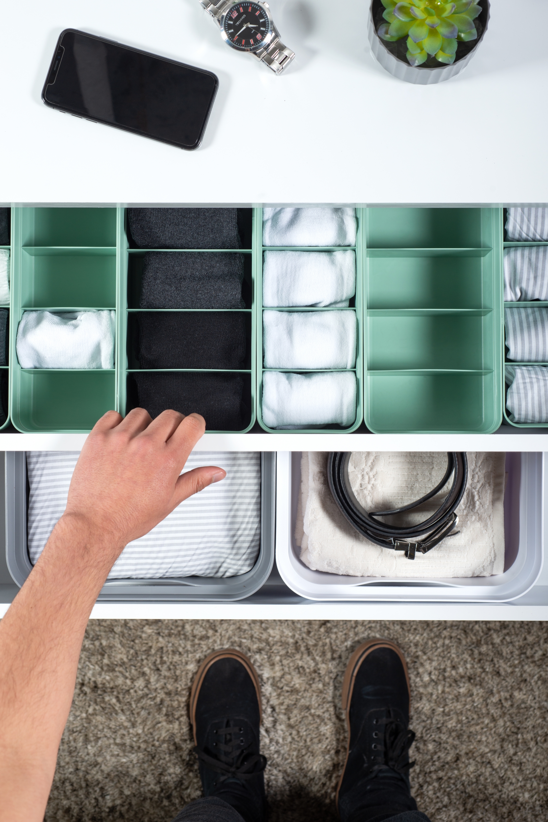 Organizador de Gavetas colmeia VERDE MENTA LOGIC P OL900VDMF OU
