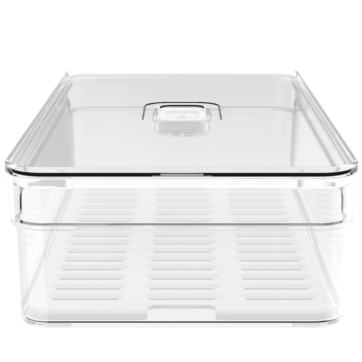 Organizador de Geladeira Empilhável 2,8L Clear Fresh Com Respiradouro Frutas Legumes Vegetais OU