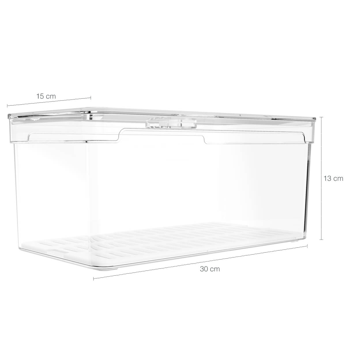Organizador de Geladeira Porta Frutas Legumes Vegetais 5L Com Respiradouro Clear Fresh OU