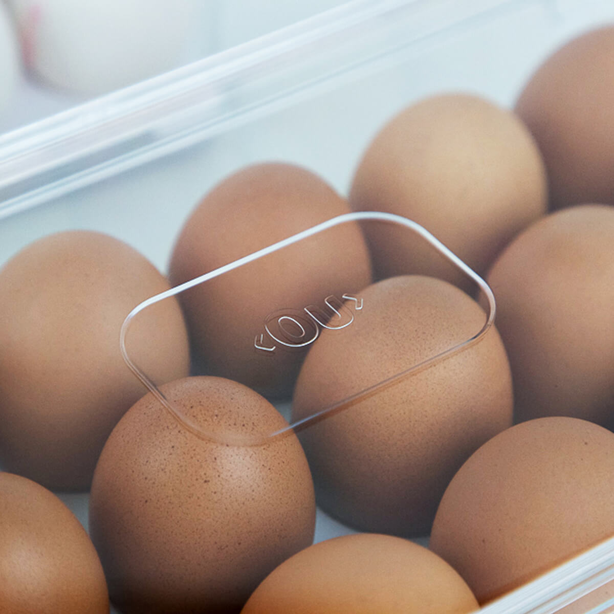 Organizador de Ovos Para Geladeira Empilhável Com Tampa Porta Ovos 18 UN Cozinha Clear Fresh OU