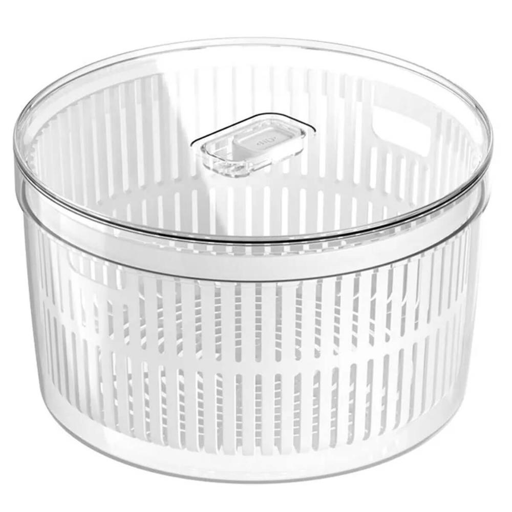 Organizador de Verduras Saladas para Geladeira 5,5l Clear Fresh Com Cesto Natural