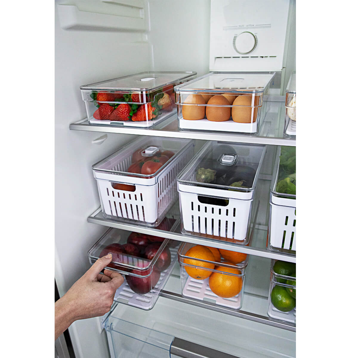 Organizadores De Geladeira Porta Ovos 18 Un Porta Legumes Frutas Verduras Clear Fresh OU