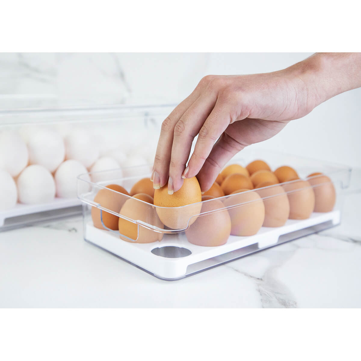 Organizadores De Geladeira Porta Ovos 18 Un Porta Legumes Frutas Verduras Clear Fresh OU