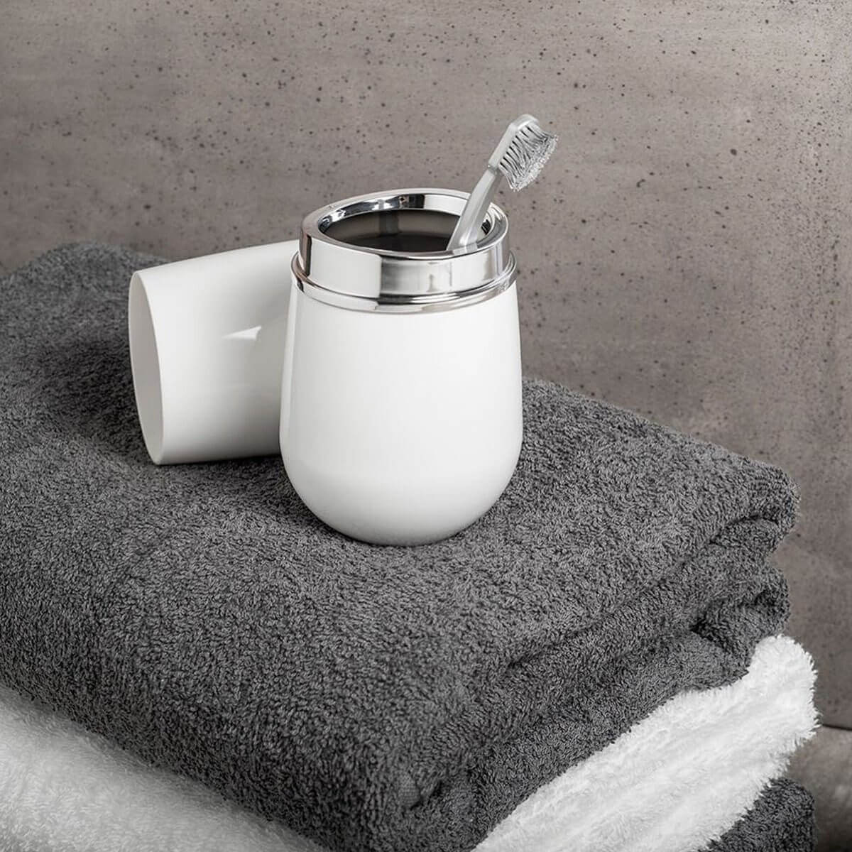 Porta Algodão Cotonete Suporte Para Escovas De Dente Belly Branco