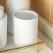 Porta Algodão e Cotonete com Tampa Branco Fosco Organizador