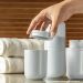 Porta Algodão e Cotonete com Tampa Branco Fosco Organizador