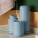 Porta Escova de Dentes com Tampa Bold Azul Glacial para Banheiro Lavabo Pia Ou