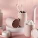 Porta Escova de Dentes com Tampa Bold Rosa Duna para Banheir