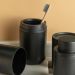 Porta Escova de Dentes com Tampa Bold para Banheiro Lavabo Pia Ou Preto Fosco
