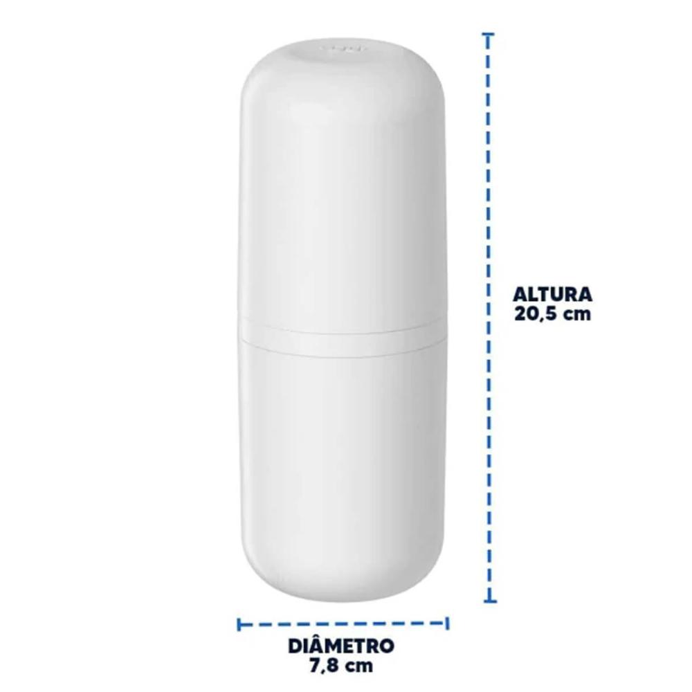 Porta Escova de Dentes com Tampa Branco Fosco Bold para Banh