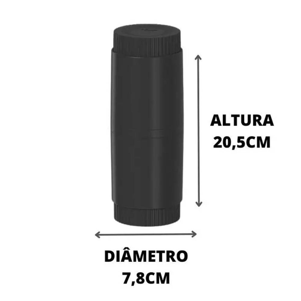 Porta Escova de Dentes com Tampa Dórica Preto Fosco para Banheiro Lavabo Pia Ou