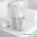 Porta Escova de Dentes e Creme Dental com Tampa para Banheiro OU Branco