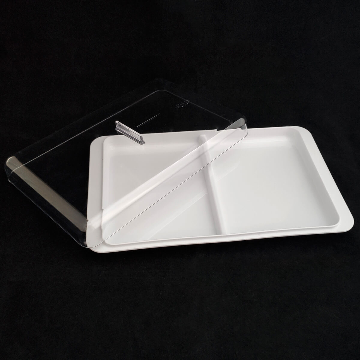 Porta Frios Duplo Pote Para Queijo Fatiado Com Tampa Empilhável Branco
