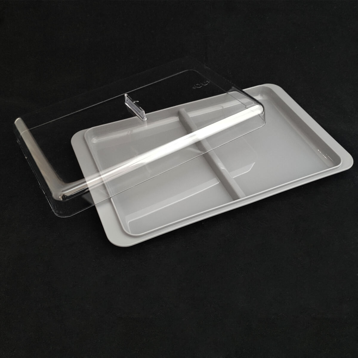 Porta Frios Duplo Pote Para Queijo Fatiado Com Tampa Empilhável Chumbo