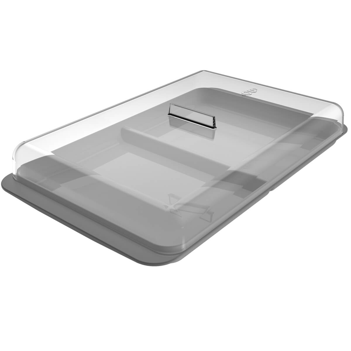 Porta Frios Duplo Pote Para Queijo Fatiado Com Tampa Empilhável Chumbo