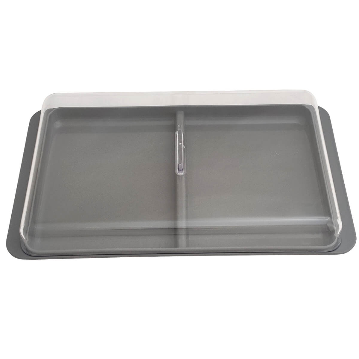 Porta Frios Duplo Pote Para Queijo Fatiado Com Tampa Empilhável Chumbo