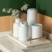 Porta Sabonete Líquido Bold Branco Fosco Dispenser Sabonete 300ml Banheiro Ou