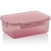 Pote Click Retangular 1280ml Com Tampa Hermética E Trava Rosa