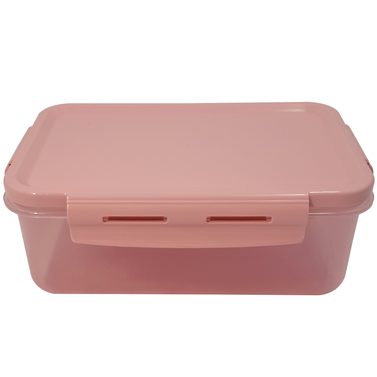 Pote Click Retangular 1280ml Com Tampa Hermética E Trava Rosa