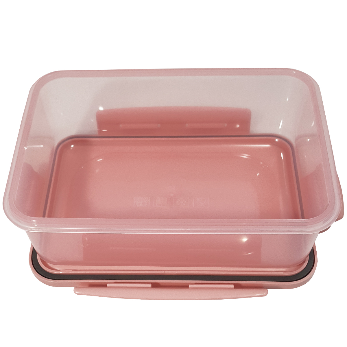 Pote Click Retangular 1280ml Com Tampa Hermética E Trava Rosa