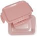Pote Click Retangular 380ml Com Tampa Hermética Trava Lanche Rosa