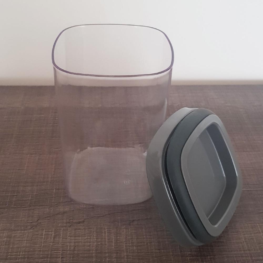 Pote Com Vedação Hermética Organizador Com Tampa Em Silicone 1 Litro Chumbo