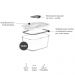 Pote De Vidro Borossilicato Hermético 370ml Fresh Lock Branco Marmita Ou Retangular
