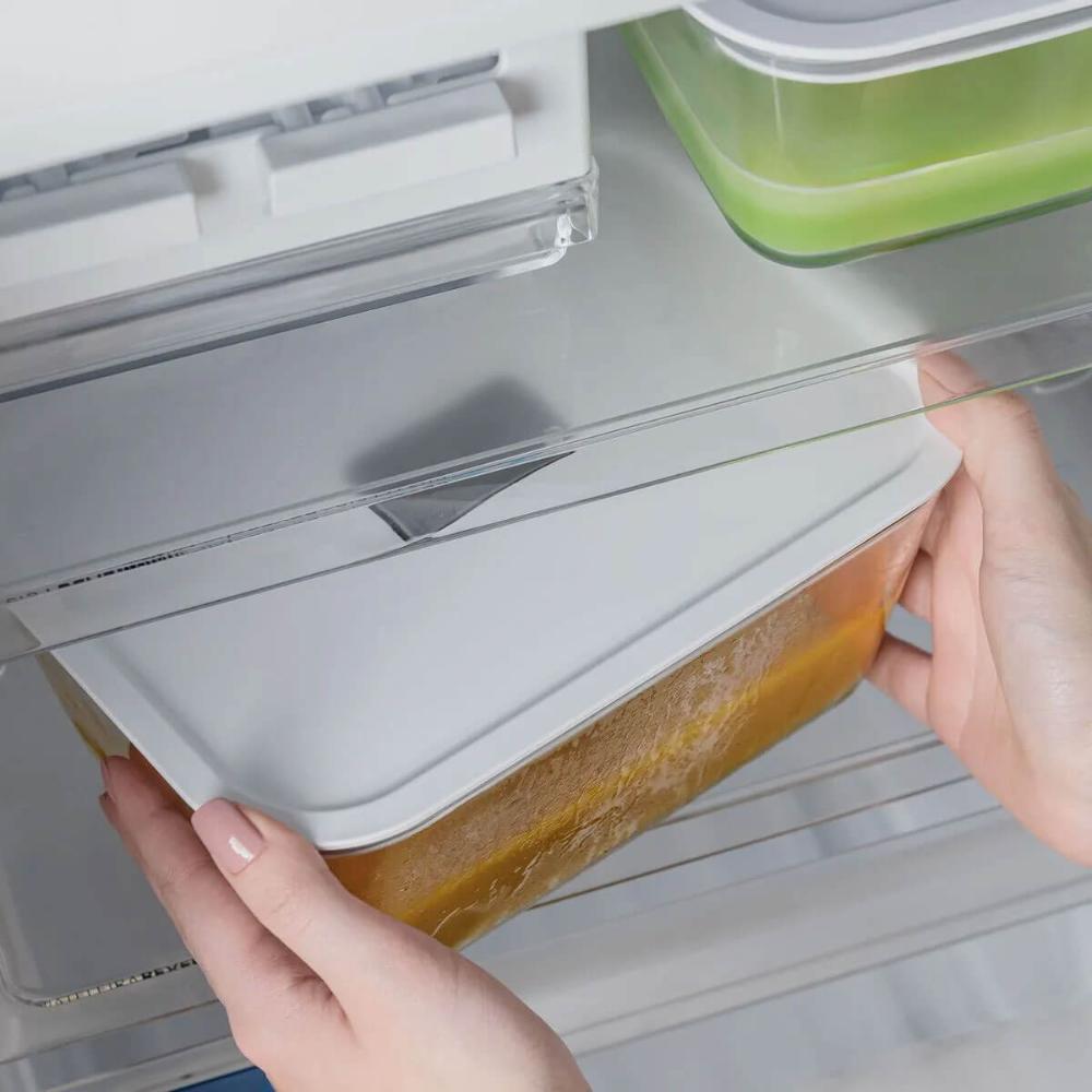 Pote De Vidro com Tampa Hermética 2,4L Mantimento Fresh Lock Ou Branco Forno Microondas