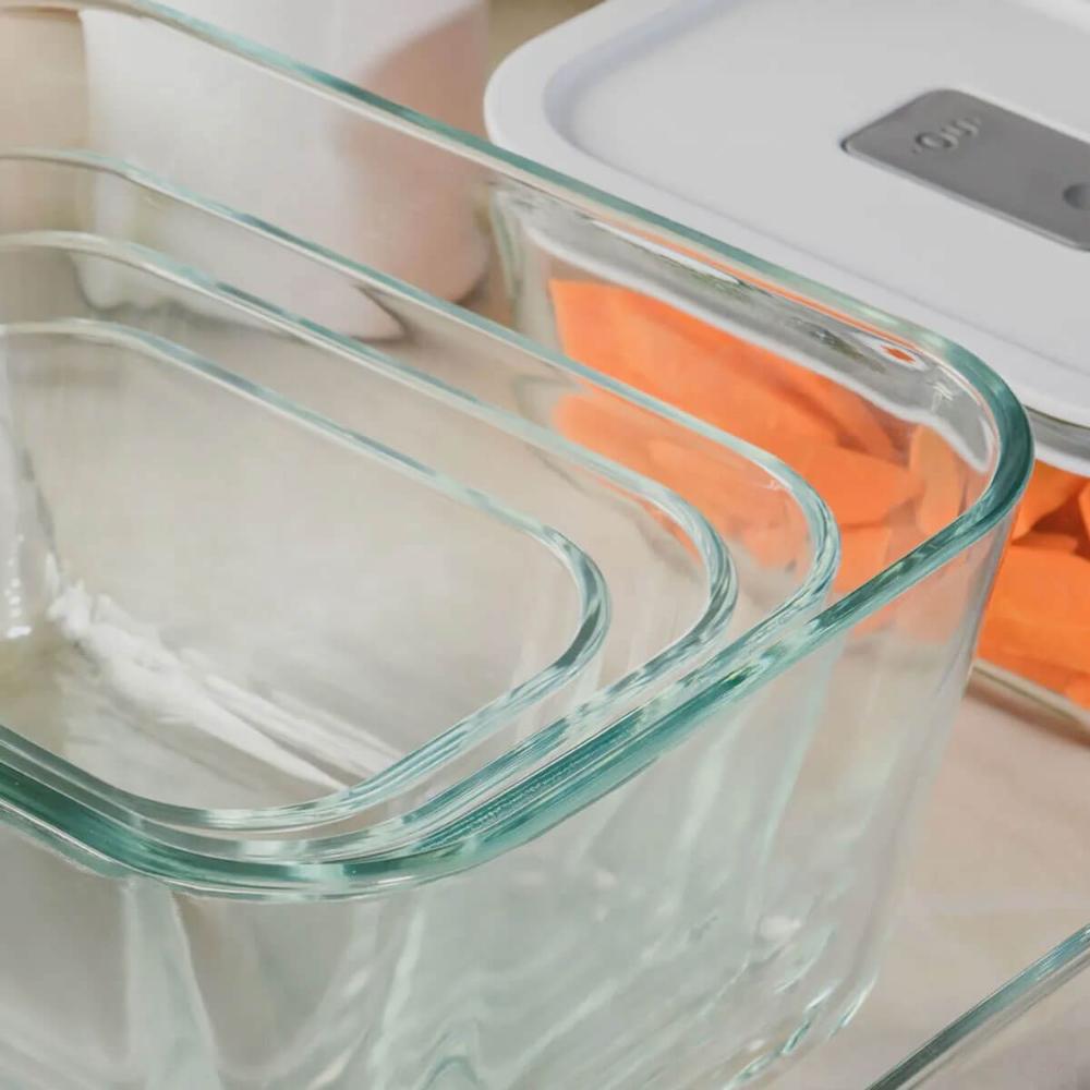 Pote De Vidro com Tampa Hermética 2,4L Mantimento Fresh Lock Ou Branco Forno Microondas