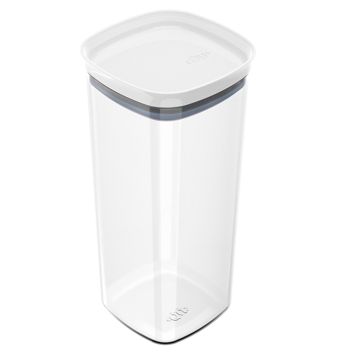 Pote Hermético 1,5l Plástico Branco com Tampa Vedação Em Silicone Block Ou