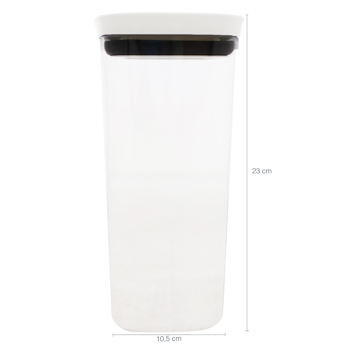 Pote Hermético 1,5l Plástico Branco com Tampa Vedação Em Silicone Block Ou