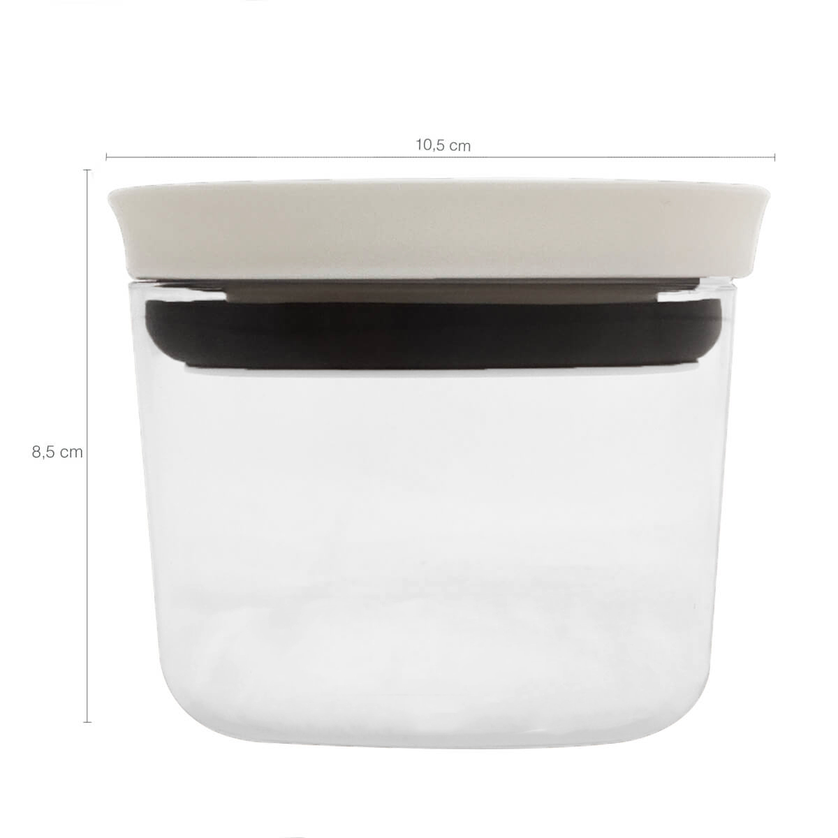 Pote Hermético 450ml Plástico Vedação Hermética Em Silicone Branco
