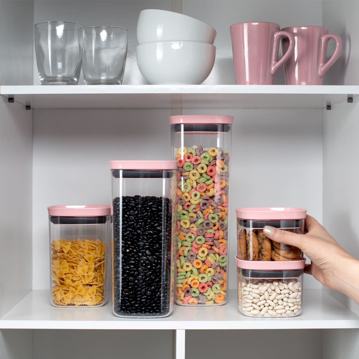 Pote Hermético 450ml Plástico Vedação Hermética Em Silicone Rosa