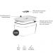 Pote Hermético De Vidro 1,2l Branco Ou Fresh Lock Para Geladeira Freezer Forno