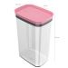 Pote Hermético Grande Retangular com Tampa 2,3 Litros Porta Mantimentos Cozinha Rosa Quartzo