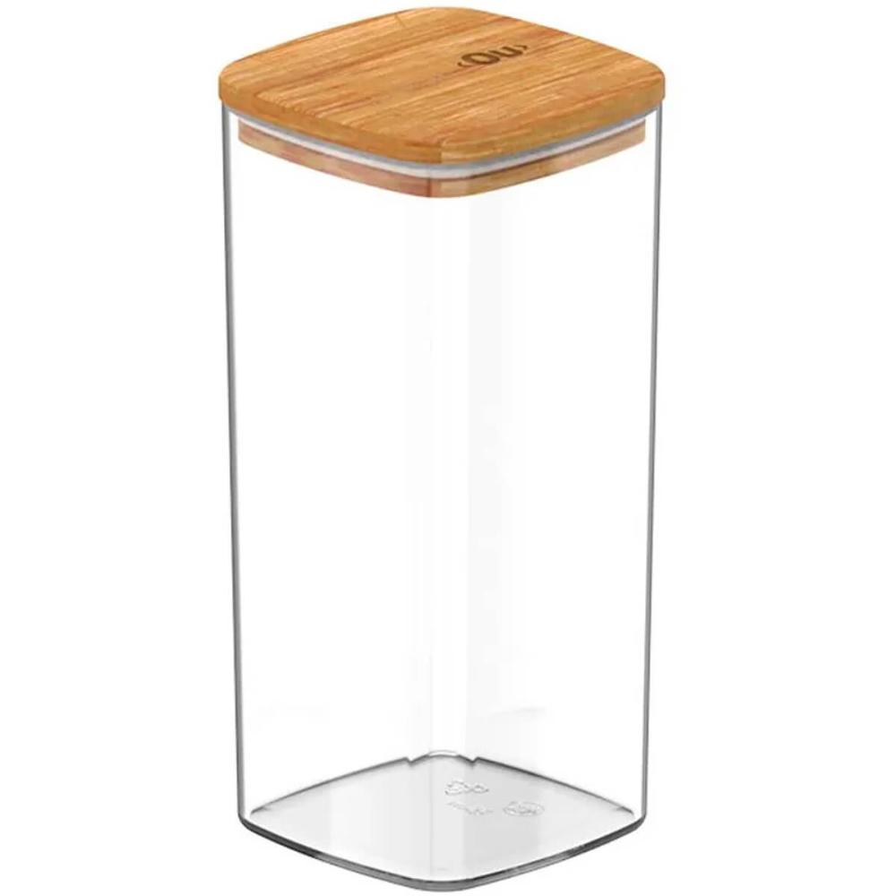 Pote Hermético Keep Ou 340ml Tampa de Bambu Recipiente Porta