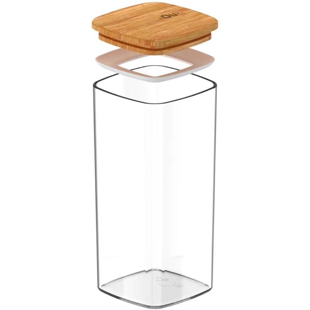 Pote Hermético Keep Ou 340ml Tampa de Bambu Recipiente Porta